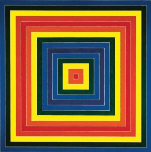 The experience of painting apartments inspired Frank Stella to use house paint for his 1962 work Gran Cairo.