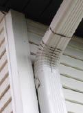 Concealing the seams on downspouts makes for a better-looking job, though it’s not possible to do this with an elbow.