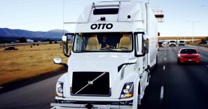 Look Ma, no hands! People in passing cars may do a double-take upon seeing no one at the wheel, but the driver is ready to take over at a moment’s notice. In a Colorado DOT demonstration project, the self-driving truck transported a load of Budweiser beer along the 120-mile stretch of Interstate 5 from Fort Collins to Colorado Springs.