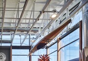 Large windows in the taproom offer unobstructed views of the farm.