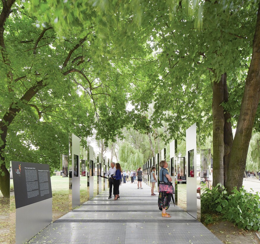 "Through the Lens of Faith," at the Auschwitz-Birkenau State Museum, designed by Studio Libeskind and featuring photographs by Caryl Englander.
