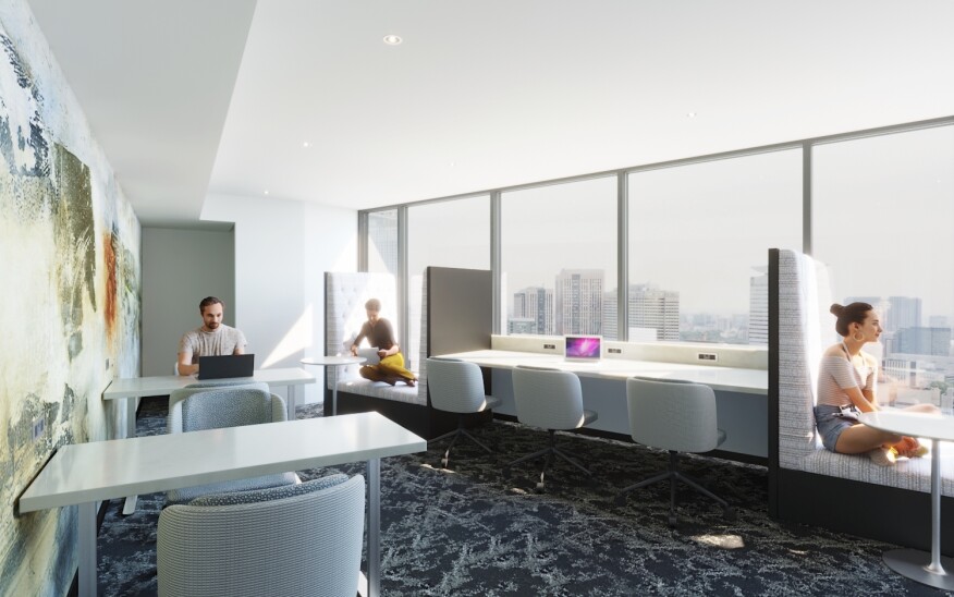 The 550-unit 1600 Vine in Hollywood, California, has been billed as the apartment community for aspiring social media stars, and was designed with reservable working spaces, conference rooms, and business centers to nurture the creative minds of work-from-home entertainment professionals.