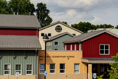 Bells Mill Elementary School Complements Its Community With a Color Palette That is Both Cheerful and Tasteful