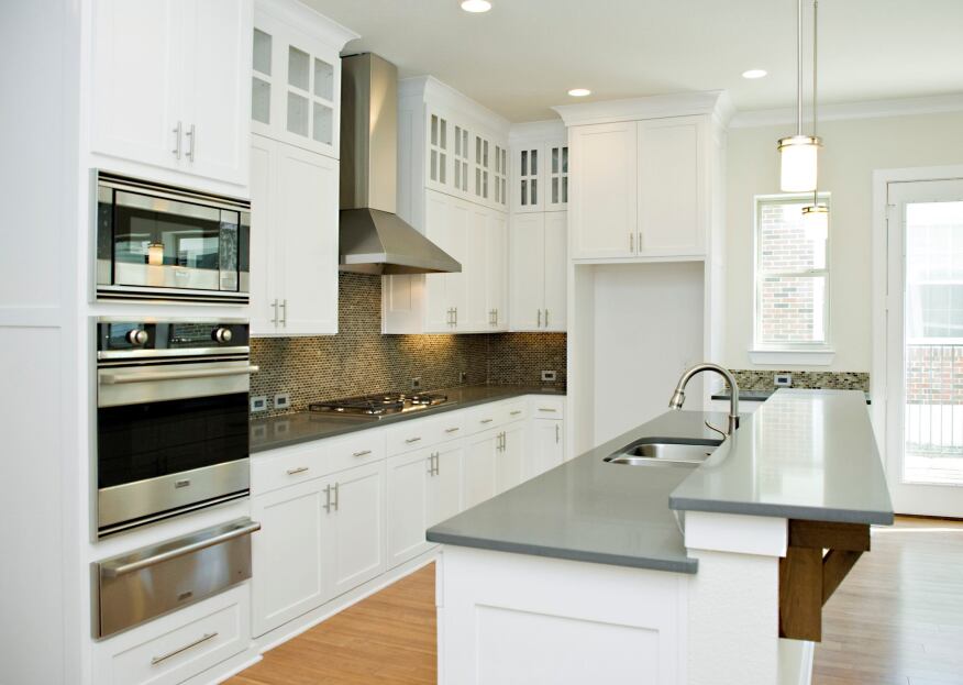 Paints and finishes in this kitchen are low- or no-VOC, and the house is LEED Gold. Location: Dallas, Tex. Designer/Builder: Greenbrook Homes