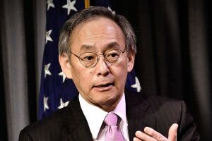 U.S. Secretary of Energy Steven Chu during an online town hall to discuss President Obama's clean energy and innovation agenda on January 11, 2011.