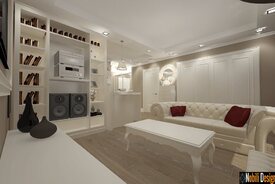 Interior design eclectic glamor style apartment