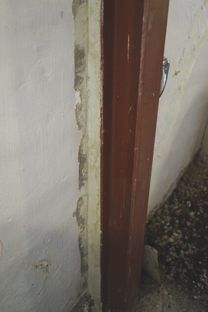 They then packed structural mortar into the gaps, making sure to fill them completely.