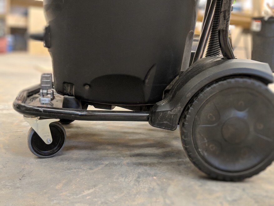 The wheel set and steel frame make this big vac easily maneuverable. You’d have to make a real effort to tip this over.
