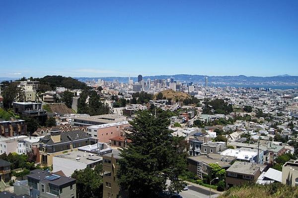 A view of downtown San Francisco from Tank Hill