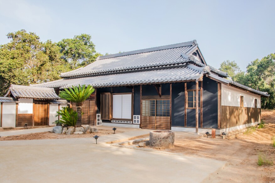 An exterior view of the Japanese Heritage Shōya House in Marugame, Japan.