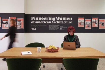The new 2,000-square-foot space is both a headquarters and a hybrid multi-use area for women in architecture, engineering, and construction. 
