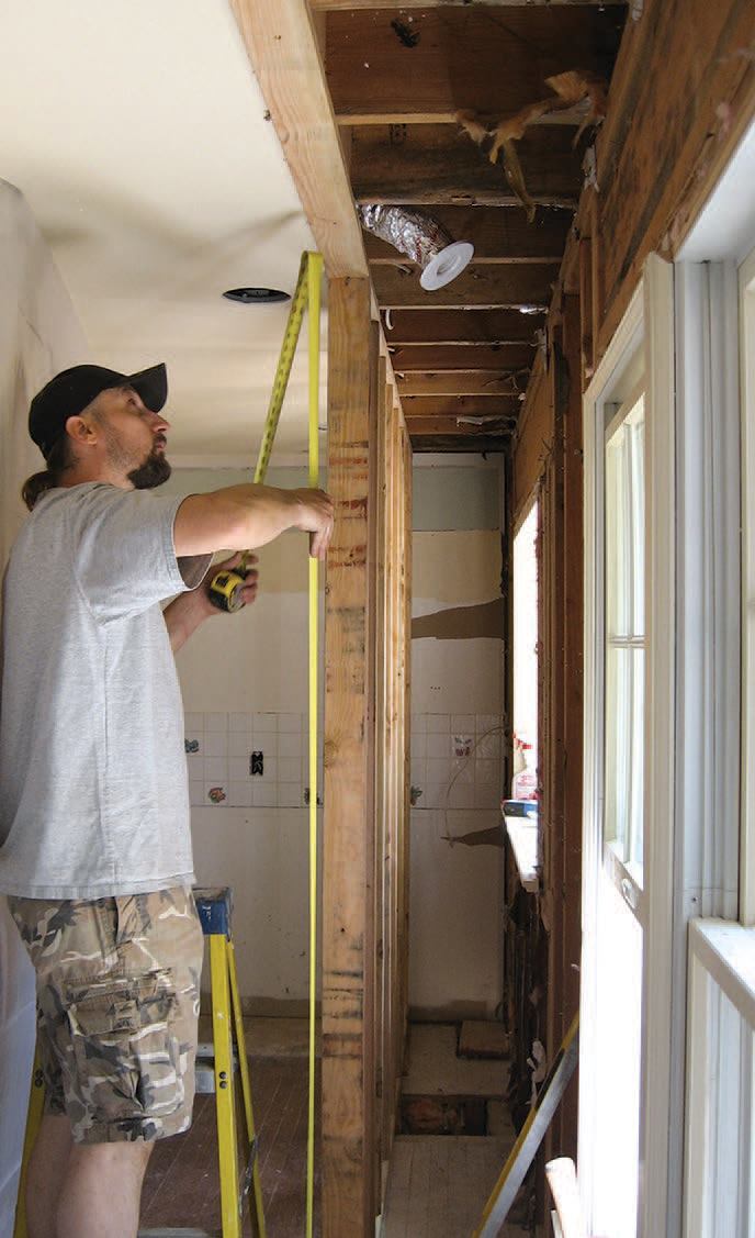 beam plate flush flitch installing foot cut cabinets removing jlc