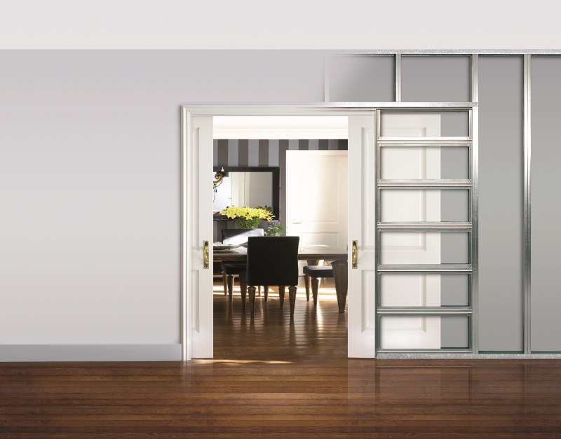 Eclisse Classic Collection Double Pocket Door System 2x4 wall and 2x6